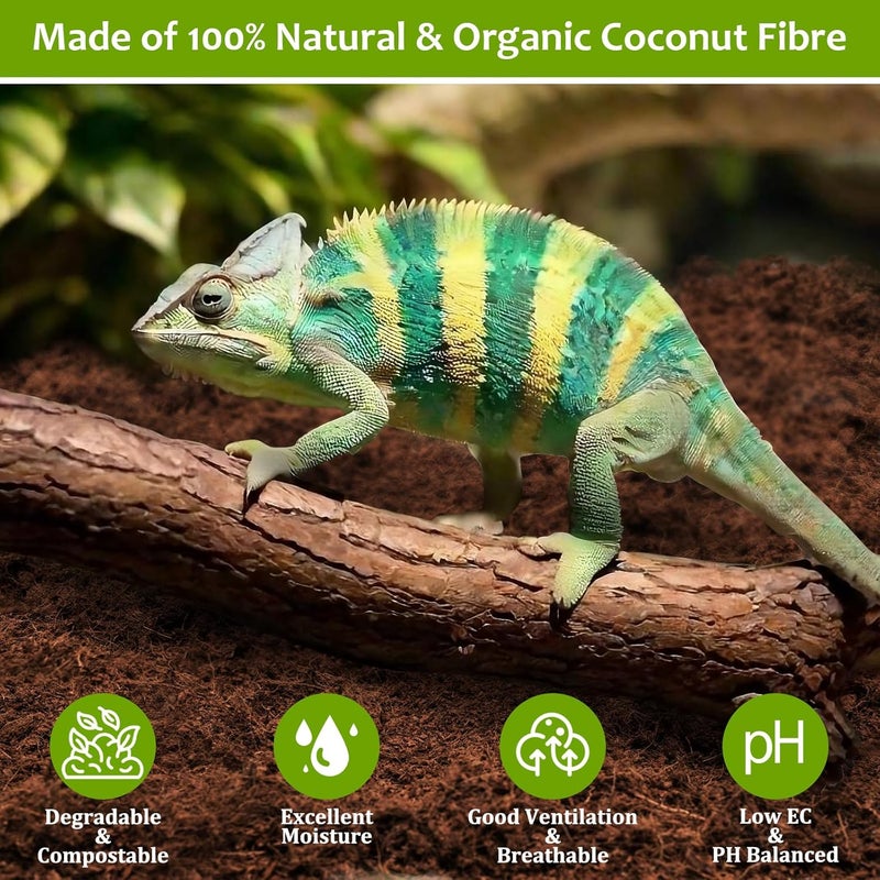 Riare 4 Pack Natural Coconut Fiber Substrate for Reptile- Premium Compressed Coconut Husk Terrarium Bedding for Reptile, Tortoise, Frogs, Snakes Hermit Crabs, Burrowing Animals - Image 3